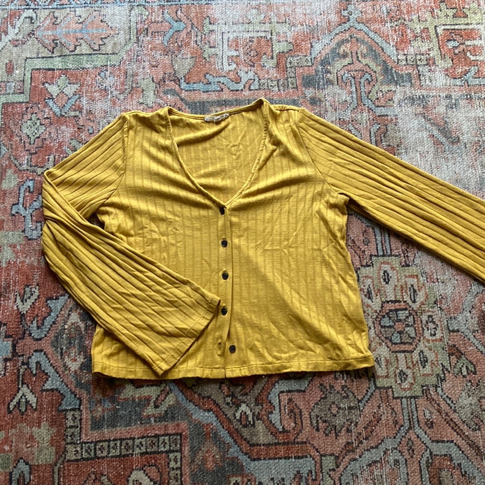 Yellow long sleeve cardigan top from Madewell